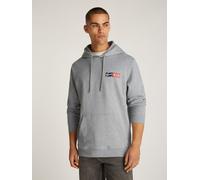 Hoodie TOMMY JEANS PLUS "TJM REG ENTRY GRAPHIC HOODIE EXT", Herren, Gr. 4XL, grau (grau htr), Sweatware, Obermaterial: 100% Baumwolle, unifarben, slim fit, elastischer Bund, Sweatshirts Hoodie, in Gro