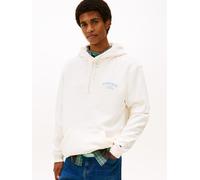Hoodie TOMMY JEANS "TJM DOLLAR STACK", Herren, Gr. L, ancient weiß, Sweatware, Obermaterial: 100% Baumwolle, regular fit, Bündchen, Sweatshirts Hoodie, mehrfarbiger Rückenprint, regular fit (55437911-