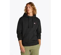 Hoodie TOMMY JEANS "TJM REG BADGE HOODIE EXT", Herren, Gr. XL, schwarz, Sweatware, Obermaterial: 100% Baumwolle, unifarben, casual, regular fit hüftlang, Rundhals, Langarm Ärmel ohne Ärmelschlitz,eing