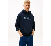 Hoodie TOMMY JEANS "TJM REG ENTRY DNA PLAY", Damen, Gr. S, schwarz night navy, Sweatware, Obermaterial: 100% Baumwolle, regular fit normal, Rippbündchen, Sweatshirts Hoodie, regular fit, mehrfarbiges