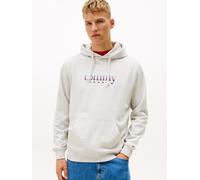 Hoodie TOMMY JEANS "TJM REG ENTRY DNA PLAY", Herren, Gr. XXL, ice grau heather, Sweatware, Obermaterial: 100% Baumwolle, regular fit normal, Rippbündchen, Sweatshirts Hoodie, regular fit, mehrfarbiges