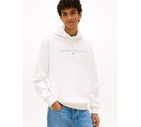 Hoodie TOMMY JEANS "TJM REG LINEAR LOGO HOODIE EXT", Herren, Gr. 3XL, ancient weiß, bahama grün, Sweatware, Obermaterial: 80% Baumwolle, 20% Polyester, regular fit hüftlang, Rundhals, eingesetzt Bündc