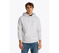 Hoodie TOMMY JEANS "TJM REGULAR FLAG", Herren, Gr. M, grau (silber grau heather), Sweatware, Obermaterial: 80% Baumwolle, 20% Polyester, unifarben, regular fit, breiter Bund, Sweatshirts Hoodie, mit b