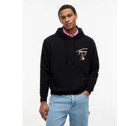 Hoodie TOMMY JEANS "TJM RELAXED SIGNATURE", Herren, Gr. XL, schwarz, Sweatware, Obermaterial: 100% Baumwolle, relaxed fit normal, Bündchen, Sweatshirts Hoodie (64276856-XL) schwarz