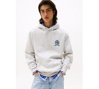 Tommy Jeans Regular Fit Hoodie aus Baumwoll-Mix in Hellgrau Melange, Größe L