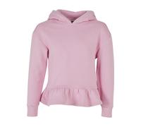 Hoodie URBAN CLASSICS "Urban Classics Damen Girls Organic Volants Hoody", Mädchen, Gr. 146/152, girlypink, 100% Baumwolle, unifarben, Sweatshirts Hoodie (61499300-146) girlypink