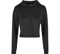 Hoodie URBAN CLASSICS "Urban Classics Damen Ladies Short Scuba Hoody", Damen, Gr. XS, schwarz, 79% Polyester, 15% Viskose, 6% Elasthan, unifarben, Sweatshirts Hoodie (21026013-XS) schwarz