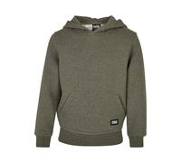 Hoodie URBAN CLASSICS "Urban Classics Herren Boys Basic Melange Hoody", Jungen, Gr. 122/128, schwarzgrünmelange, 65% Baumwolle, 35% Polyester, unifarben, Sweatshirts Hoodie (39915156-122) schwarzgrünm