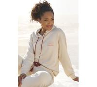 Hoodie VIVANCE, Damen, Gr. 36/38, beige (creme), Obermaterial: 60% Baumwolle, 40% Polyester. Kapuzenfutter: 60% Baumwolle, 40% Polyester, unifarben, bedruckt, modisch, bequem hüftlang, Langarm, Sweats