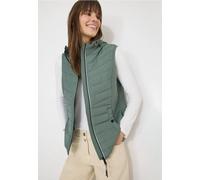 Kurzweste CECIL, Damen, Gr. L (42), kelp grün, Stoff, 67% Polyester, 27% Viskose, 6% Elasthan, unifarben, comfort fit normal, ohne Ausschnitt, Westen, im Hoodie-Style (46927852-L) kelp grün