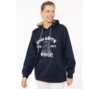 Hoodie ZWILLINGSHERZ "Ahoi Käpt´n", Damen, Gr. L/XL, marine, Sweatware, Obermaterial: 80% Polyester, 20% Baumwolle, Sweatshirts Hoodie, Mini-Me,mit süßem Seehund mit Kapitänsmütze und Kängurutasche (2