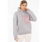 Hoodie ZWILLINGSHERZ ""Alissa 2.0"", Damen, Gr. L, grau (hellgrau), Sweatware, Obermaterial: 50% Baumwolle, 50% Polyester, bedruckt, unifarben, hüftbedeckend, ohne Ausschnitt, Rippbündchen, Sweatshirt