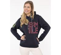 Hoodie ZWILLINGSHERZ "Alissa 2.0", Damen, Gr. M, blau (marine), Sweatware, Obermaterial: 50% Baumwolle, 50% Polyester, bedruckt, unifarben, hüftbedeckend, ohne Ausschnitt, Rippbündchen, Sweatshirts Ho