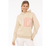 Hoodie ZWILLINGSHERZ ""Alissa 2.0"", Damen, Gr. S, beige, Sweatware, Obermaterial: 50% Baumwolle, 50% Polyester, bedruckt, unifarben, hüftbedeckend, ohne Ausschnitt, Rippbündchen, Sweatshirts Hoodie,