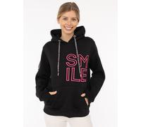 Hoodie ZWILLINGSHERZ "Alissa 2.0", Damen, Gr. XXL, schwarz, Sweatware, Obermaterial: 50% Baumwolle, 50% Polyester, bedruckt, unifarben, hüftbedeckend, ohne Ausschnitt, Rippbündchen, Sweatshirts Hoodie