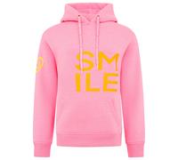 Hoodie ZWILLINGSHERZ ""Alissa"", Damen, Gr. SM (S/M), pink (neonpink), Sweatware, Obermaterial: 50% Baumwolle, 50% Polyester, unifarben mit Farbeinsatz, normal hüftlang, hoch geschlossener Ausschnitt,