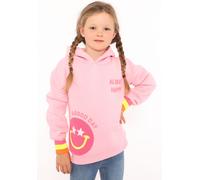 Hoodie ZWILLINGSHERZ ""Always Happy" Kids", Mädchen, Gr. 110/116, pink, Sweatware, Obermaterial: 50% Baumwolle, 50% Polyester, regular fit hüftbedeckend, ohne Ausschnitt, angesetztes Bündchen, Sweatsh