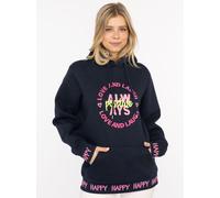 Hoodie ZWILLINGSHERZ ""Always Positive"", Damen, Gr. L/XL, marine, Sweatware, Obermaterial: 50% Baumwolle, 50% Polyester, normal normal, ohne Ausschnitt, angesetztes Bündchen, Sweatshirts Hoodie, Kapu