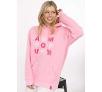 Hoodie ZWILLINGSHERZ "AMOUR", Damen, Gr. S/M, rosa (pink), Sweatware, Obermaterial: 50% Baumwolle, 50% Polyester, Sweatshirts Hoodie, gesticktes Motiv mit Herzen und Spitze, Kapuze, Kängurutasche (709