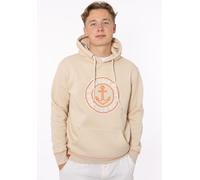 Hoodie ZWILLINGSHERZ "Anker & Moin", Herren, Gr. L, beige (hellbeige), Sweatware, Obermaterial: 50% Baumwolle, 50% Polyester, unifarben, Basic hüftlang, Rundhals, angesetztes Bündchen, Sweatshirts Hoo