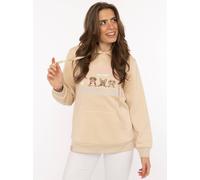 Hoodie ZWILLINGSHERZ "Dog Life", Damen, Gr. S/M, beige, Sweatware, Obermaterial: 80% Polyester, 20% Baumwolle, Sweatshirts Hoodie, Mini-Me,mit gestickten Hunden und Slogan (58815022-S) beige