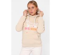 Hoodie ZWILLINGSHERZ ""Dog Mom"", Damen, Gr. S, beige (hellbeige), Sweatware, Obermaterial: 50% Baumwolle, 50% Polyester, unifarben, regular fit, Rundhals, angesetztes Bündchen, Sweatshirts Hoodie, mi