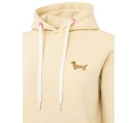 Hoodie ZWILLINGSHERZ ""Kleiner Dackel"", Damen, Gr. L/XL, beige, angeraute Sweatware, Obermaterial: 50% Baumwolle, 50% Polyester, unifarben, Sweatshirts Hoodie, "Dackel"-Stickerei, bedruckter Kordelzu