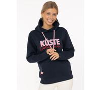 Hoodie ZWILLINGSHERZ "Küste", Damen, Gr. L/XL, marine, Sweatware, Obermaterial: 50% Baumwolle, 50% Polyester, comfort fit hüftlang, ohne Ausschnitt, angesetztes Bündchen, Sweatshirts Hoodie, statement