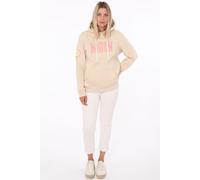 Hoodie ZWILLINGSHERZ "Limited Edition", Damen, Gr. L/XL, beige (hellbeige), Sweatware, Obermaterial: 50% Baumwolle, 50% Polyester, hüftlang, Rundhals, eingesetzt Rippbündchen mit Daumenlöchern, Sweats