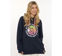 Hoodie ZWILLINGSHERZ "Love Yourslef", Damen, Gr. L/XL, marine, Sweatware, Obermaterial: 50% Baumwolle, 50% Polyester, normal normal, ohne Ausschnitt, angesetztes Bündchen, Sweatshirts Hoodie, runde gr