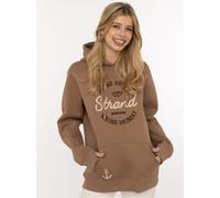 Hoodie ZWILLINGSHERZ "Meine Heimat", Damen, Gr. S/M, mittelbraun, Sweatware, Obermaterial: 50% Baumwolle, 50% Polyester, normal normal, ohne Ausschnitt, angesetztes Bündchen, Sweatshirts Hoodie, mit a