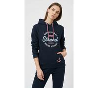 Hoodie ZWILLINGSHERZ "Meine Heimat", Damen, Gr. SM (S/M), blau (navy), Sweatware, Obermaterial: 80% Baumwolle, 20% Polyester, unifarben, normal normal, ohne Ausschnitt, angesetztes Bündchen, Sweatshir