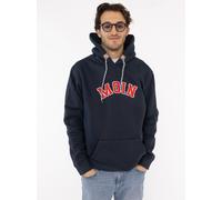 Hoodie ZWILLINGSHERZ ""MOIN Classic"", Damen, Gr. XL, blau (marine), angeraute Sweatware, Obermaterial: 50% Baumwolle, 50% Polyester, modisch, Sweatshirts, mit norddeutschem "MOIN" gestickt und Tasche