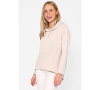 Hoodie ZWILLINGSHERZ ""Moin"", Damen, Gr. L/XL, beige, Sweatware, Obermaterial: 70% Baumwolle, 30% Polyacryl, unifarben, comfort fit hüftlang, hoch geschlossener Ausschnitt, Sweatshirts Hoodie, Kapuze