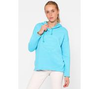 Hoodie ZWILLINGSHERZ "Moin", Damen, Gr. XXL/XXXL, blau (türkis), Sweatware, Obermaterial: 70% Baumwolle, 30% Polyacryl, unifarben, comfort fit hüftlang, hoch geschlossener Ausschnitt, Sweatshirts Hood