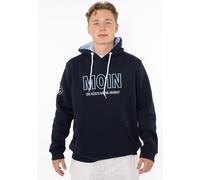 Hoodie ZWILLINGSHERZ ""Moin"", Herren, Gr. M, blau (marine), Sweatware, Obermaterial: 50% Baumwolle, 50% Polyester, unifarben, Basic hüftbedeckend, Rundhals, angesetztes Bündchen, Sweatshirts Hoodie,