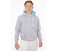 Hoodie ZWILLINGSHERZ ""Moin"", Herren, Gr. S, grau (hellgrau), Sweatware, Obermaterial: 50% Baumwolle, 50% Polyester, meliert, Basic hüftbedeckend, Rundhals, angesetztes Bündchen, Sweatshirts Hoodie,