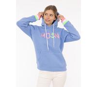 Hoodie ZWILLINGSHERZ ""Rahel"", Damen, Gr. M, blau, Obermaterial: 50% Baumwolle, 50% Polyester, bedruckt, unifarben, hüftbedeckend, ohne Ausschnitt, Rippbündchen kontrastfarben, Sweatshirts Hoodie, mi