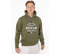 Hoodie ZWILLINGSHERZ ""Sailboat Racing"", Herren, Gr. XL, grün (olive), Sweatware, Obermaterial: 50% Baumwolle, 50% Polyester, unifarben, Basic hüftlang, Rundhals, angesetztes Bündchen, Sweatshirts Ho