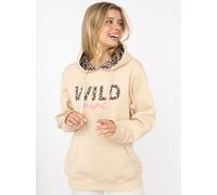 Hoodie ZWILLINGSHERZ ""Wild Mind"", Damen, Gr. L/XL, beige, angeraute Sweatware, Obermaterial: 50% Baumwolle, 50% Polyester, mehrfarbig, hüftbedeckend, ohne Ausschnitt, angesetztes Bündchen, Sweatshir