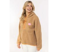 Hoodie ZWILLINGSHERZ "Zwillingsherz", Damen, Gr. M, taupe, Obermaterial: 100% Polyester, Sweatshirts Hoodie, kuschelig, praktischer Zipper, Kontrastdetails, Kapuze, Rubberpatch (11404861-M) taupe