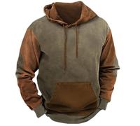 Hoodies für Herren UK: Vintage Ethnische Tribal Kapuzen-Sweatshirts Casual Langarm Pullover Tops mit Kordelzug Loose Fit Workwear Hoody Patchwork Outdoor Sweatshirts mit Tasche, hellblau, L