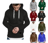 Hoodies Herren Oversize Sport Sportlich Kapuzenpullover Herren mit Zwei Taschen Langarm Herbst Winter Outfit Männer Casual Loose Kapuzenpulli Oversize Kapuzen Pullover Sweatjacke