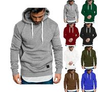 Hoodies Herren Oversize Sport Sportlich Kapuzenpullover Herren mit Zwei Taschen Langarm Herbst Winter Outfit Männer Casual Loose Kapuzenpulli Oversize Kapuzen Pullover Sweatjacke