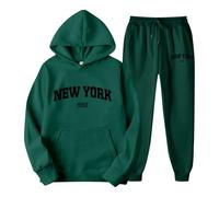 Hoody Damen Mit Kapuze, Sweatshirt Für Damen, Set Aus Kapuzenpullover Und Jogginghose Mit Buchstaben Print Für Paare Unisex York Thema Freizeitkleidung Bequemer Stylischer Trainingsanzug Mit Kapuze