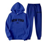 Hoody Damen Mit Kapuze, Sweatshirt Für Damen, Set Aus Kapuzenpullover Und Jogginghose Mit Buchstaben Print Für Paare Unisex York Thema Freizeitkleidung Bequemer Stylischer Trainingsanzug Mit Kapuze