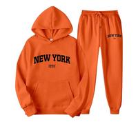 Hoody Damen Mit Kapuze, Sweatshirt Für Damen, Set Aus Kapuzenpullover Und Jogginghose Mit Buchstaben Print Für Paare Unisex York Thema Freizeitkleidung Bequemer Stylischer Trainingsanzug Mit Kapuze