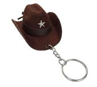 HOOLRZI Cowboyhut-Schlüsselanhänger, stilvoller Western-Cowboyhut-Schlüsselanhänger, Anhänger, langlebige Leder-Schlüsselanhänger, tragbare Taschen-Schlüsselanhänger, Dekoration für Männer und Frauen