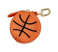 HOOLRZI Modischer Schlüsselanhänger aus PU-Leder, sportliches Design, Geldbörse für lässige Outfits, robustes, wasserdichtes Accessoire, Fußball, Basketball, Zubehör, Basketball, One size