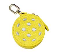 HOOLRZI Modischer Schlüsselanhänger aus PU-Leder, sportliches Design, Geldbörse für lässige Outfits, robustes, wasserdichtes Accessoire, Fußball, Basketball, Zubehör, Ball Gelb, One size